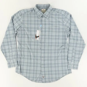 Genteal Fernandina Litetec Nylon Karo Button Down Hemd Lead Herren L - Bild 1 von 7