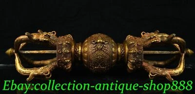 Antiguo templo budista tibetano bronce dorado Vajra Dorje Phurpa exorcismo talismán faqi Foto 1 de 4