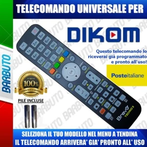 TELECOMANDO UNIVERSAL DIKOM; CLICCA SUL TUO MODELLO LO RICEVERAI GIA PRONTO - Foto 1 di 1