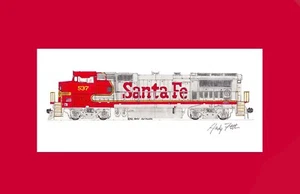 Santa Fe B40-8W #537 11"x17" impresión mate firmada por Andy Fletcher - Imagen 1 de 1