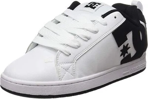 DC Court Graffik White Black Mens Leather Skate Trainers - Bild 1 von 7