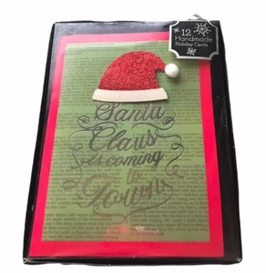 Handmade Christmas Holiday Cards Paper Craft Boxed 48 with Envelopes - Picture 1 of 6