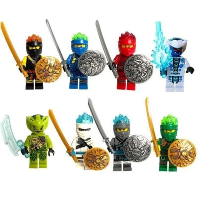 MARKENLOS Neu 8PCS Minifigur Ninjago Meister Sensei Wu Ninja Lloyd Bausteine Spielzeug DIY