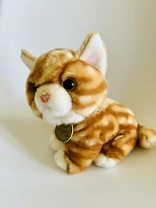 Aurora Plush Miyoni Tots Tabby Cat Kitten Orange Gold White 9” - Picture 1 of 4