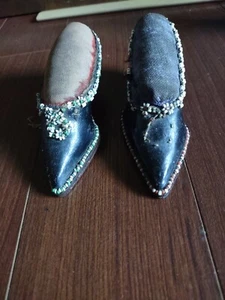 Paar antike Schuhperlen Pinzishions - Bild 1 von 10