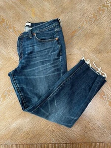 Madewell Denim Slim Boy Jeans Raw Hem Ankle Pants Waist 36” Inseam 25” Size 30 - Picture 1 of 7