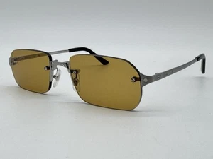 SANTOS DE CARTIER AVIATOR RIMLESS SILVER SUNGLASSES CT0460S NEW 100% AUTH $1600 - Picture 1 of 12