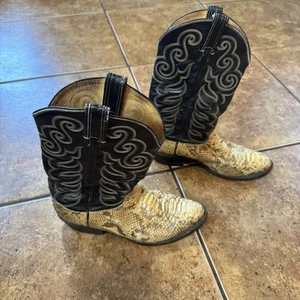 Tony llama Vintage Snakeskin Western Cowboy Boots Mens 10.5 B exotic - Picture 1 of 10
