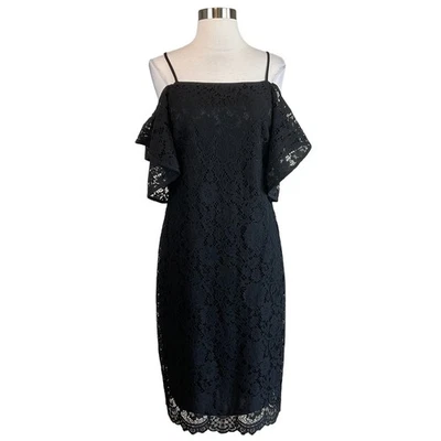 Laundry by Shelli Segal Women's Cocktail Dress Size 6 Black Lace Cut Out Sheath - Image 1 of 4