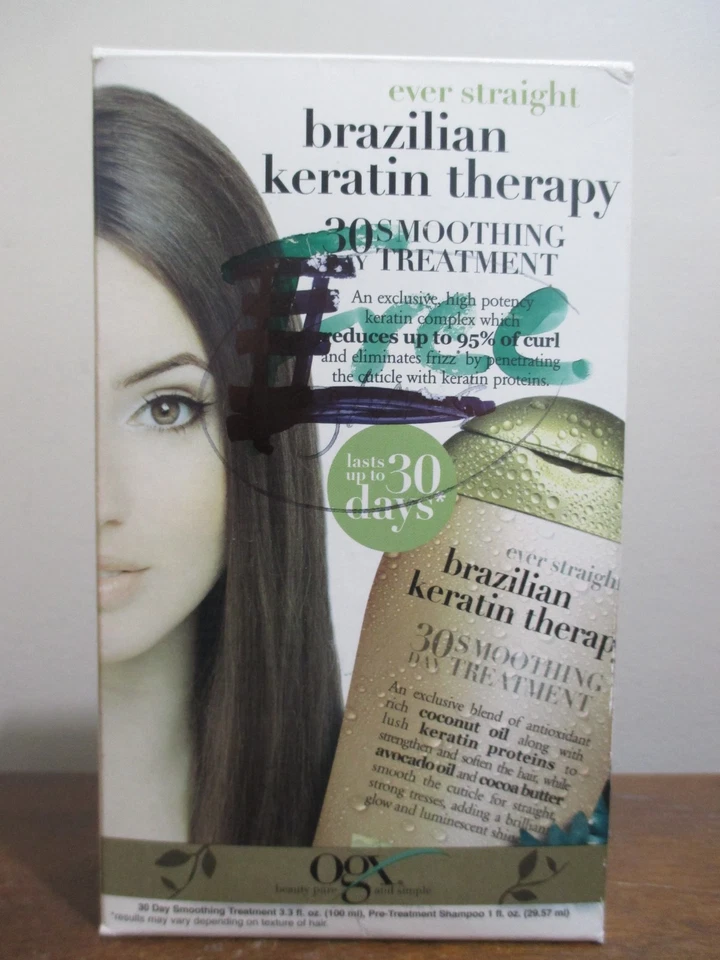 OGX Ever Straight Brazilian Keratin Therapy 30 Day Smoothing Treatment 3.3 oz - Image 1 of 1