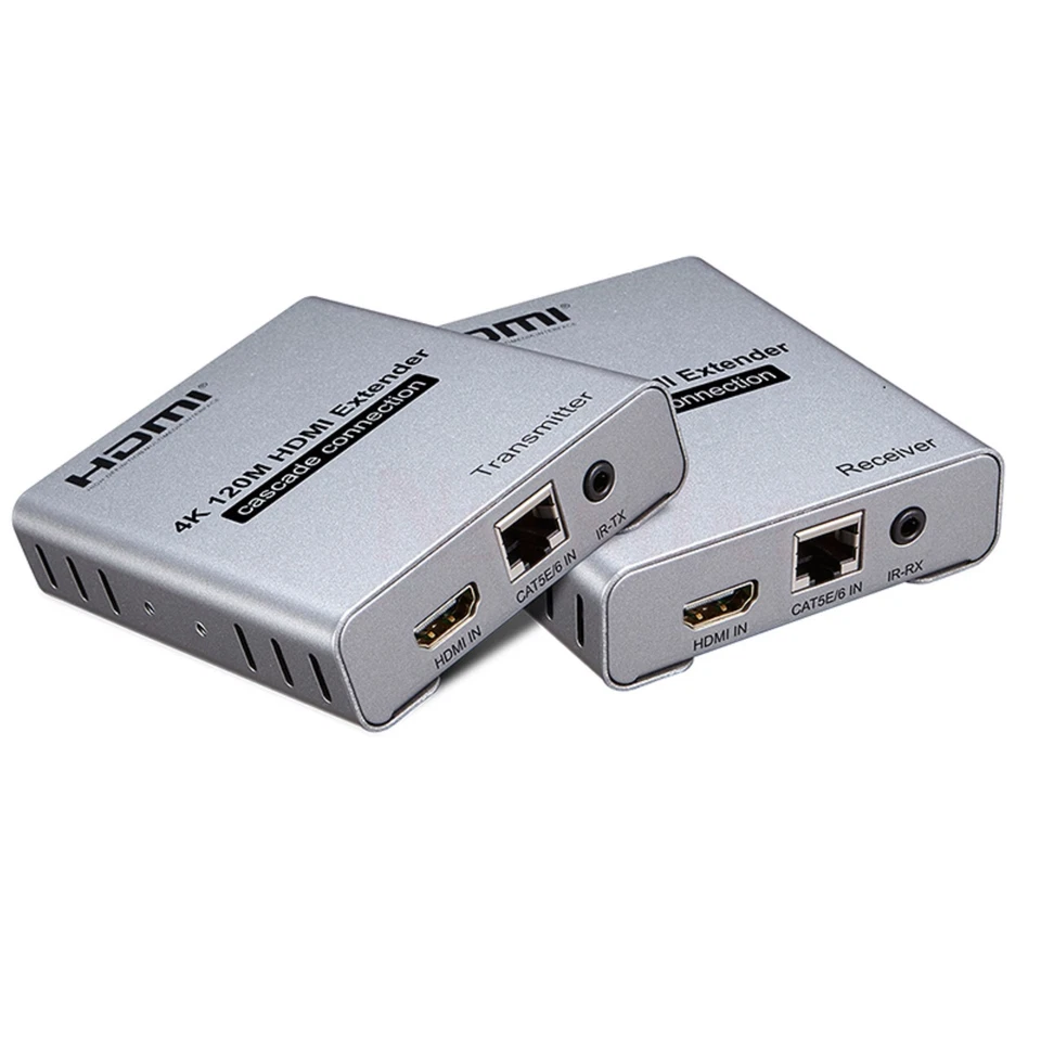 4K 120M HDMI Extender Cascade Connection over Cat5e/6 RJ45 Cable HDMI Splitter y - Image 1 of 4