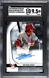 2020 Bowman Sterling BRYSON STOTT AUTO Phillies SGC 9.5 MINT+ 10 AUTO - Picture 1 of 2