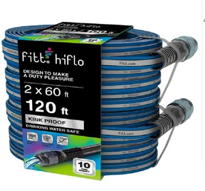 Manguera de jardín Fitt HiFlo azul 60 pies cada una - Paquete de 2 (NUEVA) - Imagen 1 de 5