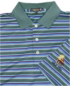 Polo de golf Peter Millar Summer Comfort Bali Hai grande a rayas horizontales para hombre - Imagen 1 de 7