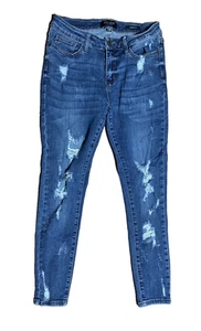 Judy Blue Skinny Fit Stretch Women's Size 7 / 28 (29x37 Measured) Distressed - Picture 1 of 6
