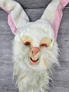 Vintage Adult Size Bunny Rabbit Head Mask Furry Cosplay Halloween Rubber - Picture 1 of 11