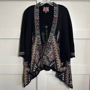 Cardigan drappeggiato Johnny Was ricamato Nala French Terry XSmall donna - Foto 1 di 10