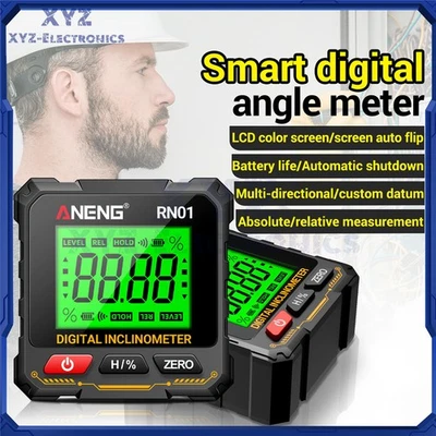 ANENG Digital Angle Finder Magnetic Protractor Level Box Inclinometer Tool 360° - Image 1 of 4