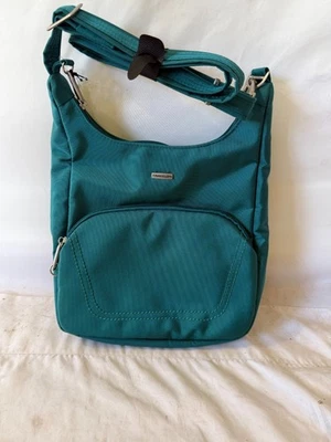 $150 New Travelon Anti-Theft Classic Essential Messenger Crossbody Bag Green - Image 1 of 4