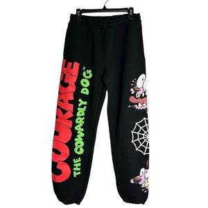 DUMBGOOD Courage the Cowardly Dog Graphic Joggers NEW Black Pull-on Size M - Picture 1 of 6