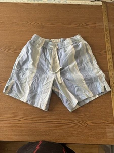 Free Planet Neu mit Etikett blau gestreift Baumwollmischung Kordelzug Shorts Herren Größe Small - Bild 1 von 6