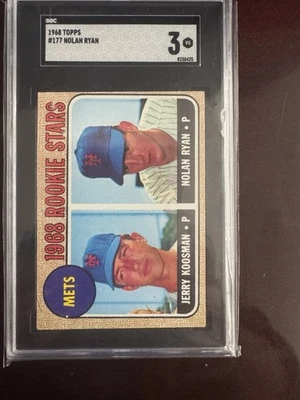 SGC 3 1968 Topps #177 Mets estrellas novatas Nolan Ryan Mets de Nueva York Salón de la fama Foto 1 de 2