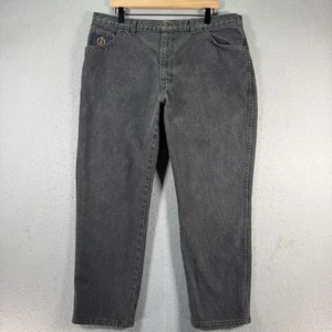 Vintage Bill Blass Jeans Mens 40x29 Black Denim Tapered Crest Logo Classic 90s - Picture 1 of 14