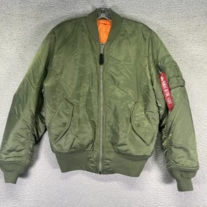 Chaqueta Alpha Industries Flyers Para Hombre S Verde Intermedio MA-1 Reversible Bombardero - Imagen 1 de 16