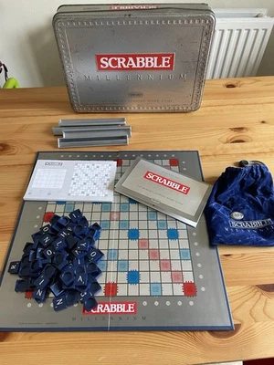 Millennium Scrabble Board Game Limited Edition No. 1543 Metal Tin Spear Games - Image 1 of 4