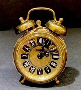 VTG Trenki Mechanical Wind Up Alarm Clock 1960’s 3.75x3” Germany Filigree Dsn - Picture 1 of 7