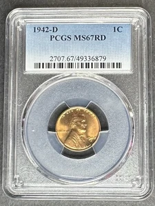 1942-D Lincoln Wheat Cent PCGS MS-67 RD, Buy 3 Items, Get $5 Off!!! - Picture 1 of 2