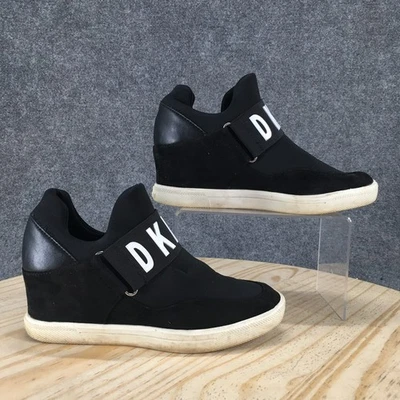 Dkny Shoes Womens 8 M Cosmos Wedge Sneakers Black Pull On Comfort Wedge Heels - Image 1 of 4