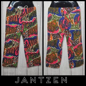 Incredibili pantaloni cropped Jantzen LOVE ME psichedelici Groovy vintage anni 60, 31x23 - Foto 1 di 12