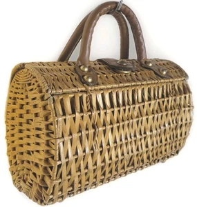 Vintage Koret Basket Purse w Feet & Hinged Top VLV Rockabilly Mod 50s 60s Bag - Picture 1 of 13