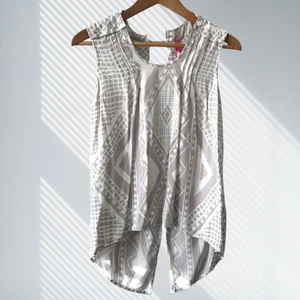 plenty by tracy reese damen top xs weiß beige Schlitz Rücken Bluse Freizeit gebraucht - Bild 1 von 9