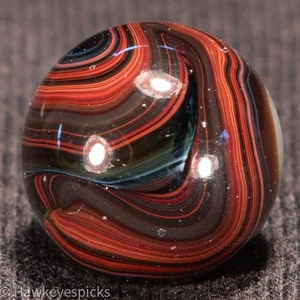 JABO OXBLOOD TANK WASH Swirl Marble 9/16"- Mint-asmd Hawkeyespicks - Picture 1 of 6