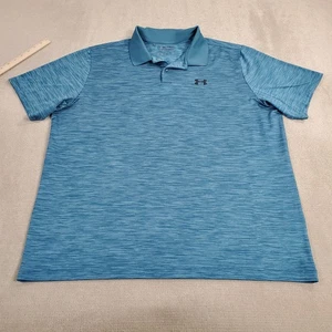 Under Armour The Playoff Polo Shirt Mens 2XL XXL Blue Performance Stretch Collar - Picture 1 of 9