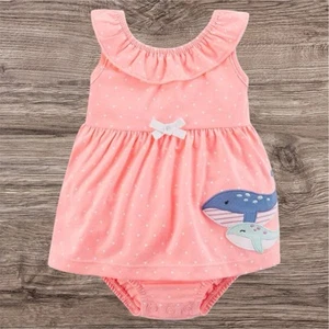 Carters Bebé Niña Ballena Mameluco Solero Una Pieza Talla 18 Meses Nuevo Con Etiquetas Rosa - Imagen 1 de 1