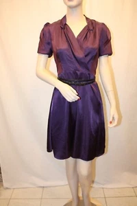 NUEVO VESTIDO BCBG MAXAZRIA ORQUÍDEA OSCURA POLIÉSTER TEJIDO DC677 2 - Imagen 1 de 11