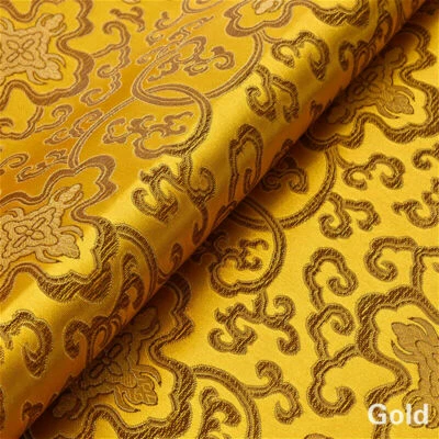 Silky Satin Fabric Flower Cloth Tang Suit Qipao Dress Wedding Craft Costume Soft - Image 1 of 4