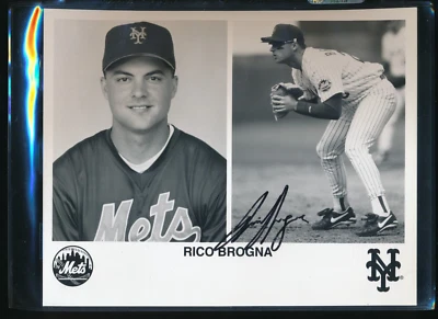 Rico Brogna New York Mets 8x10 Black and White Signed Autograph (DN5) SWSW6 - Image 1 of 2