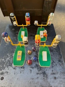 Vintage 1970s Lot NFL Mini Gumball Football Helmets with Goal Posts - Picture 1 of 5