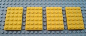 LEGO Lot of 4 Yellow 4x6 Building Flat Plate Pieces - Picture 1 of 1