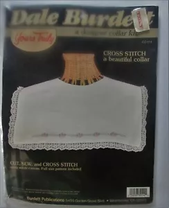 1987 Dale Burkett CROSS STITCH COLLAR KIT Sweet Flowers Opened but Complete - Picture 1 of 1