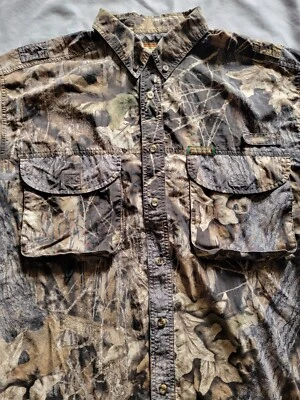 Vintage Remington Mossy Oak Breakup Camo Shirt Vented 100% Nylon Shell Size XL - Image 1 of 4