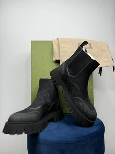 Gucci GG Herren Boots Stiefel Schuhe Schwarz Monogram Gr. 42,5 (8,5) Neu - Bild 1 von 6