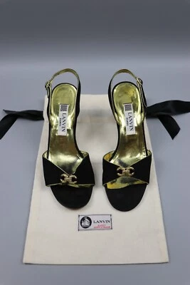 LANVIN Vintag Womens Black Suede Ankle Strap Sandals Shoes Size 36 /US 6 - Image 1 of 4