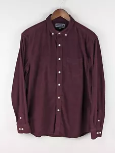 Macys Club Room Corduroy Shirt Men Large Purple Long Sleeve Button Down Collared - Picture 1 of 10