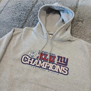 Reebok Men's XL New York Giants Super Bowl XLII Champions Sweatshirt Hoodie NFL - Picture 1 of 10