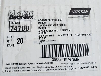 Lote de 20 almofadas de limpeza Norton uso geral óxido de alumínio marrom 66261074700 - Imagem 1 de 2